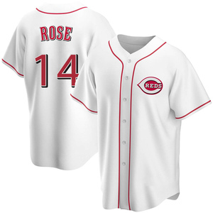 Men's Pete Rose Cincinnati Reds Replica White Home Jersey