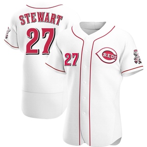 Men's Sal Stewart Cincinnati Reds Authentic White Home Jersey